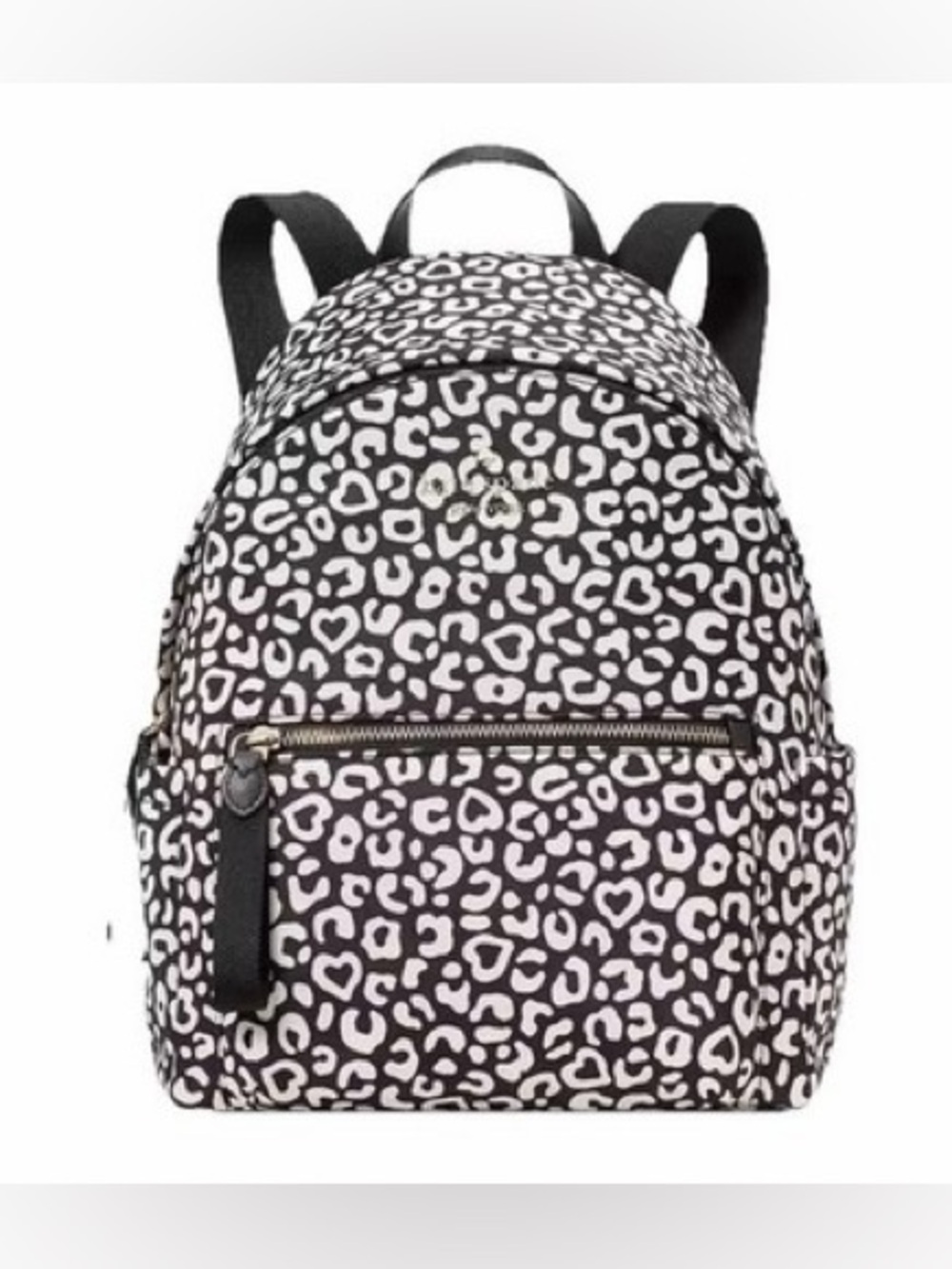 Kate Spade NWOT Chelsea Heart Black & White Leopard Print medium Backpack $299